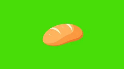 4k icon of loaf of bread isolated on green screen Stock Footage 289196878