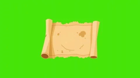 4k icon of old treasure map isolated on green screen Stock Footage 289178625