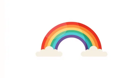 4k icon of rainbow isolated on white background Stock Footage 289178771