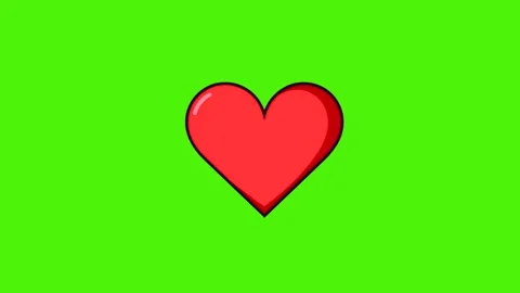 4k icon of a red heart isolated on a green screen Stock Footage 287874188