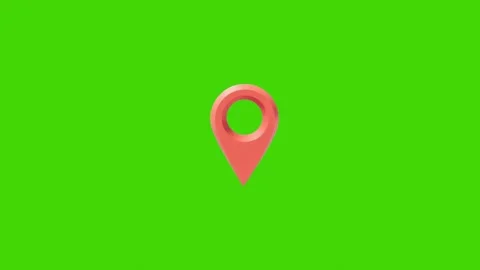4k icon of a red isolated location on a green screen Stock Footage 287874256