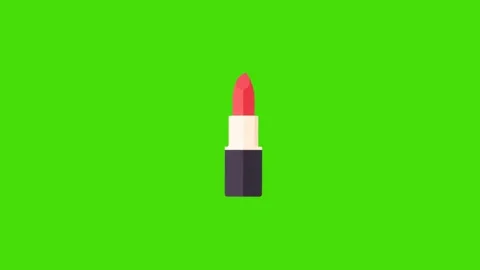 4k icon of red lipstick isolated on green screen Stock Footage 289197300