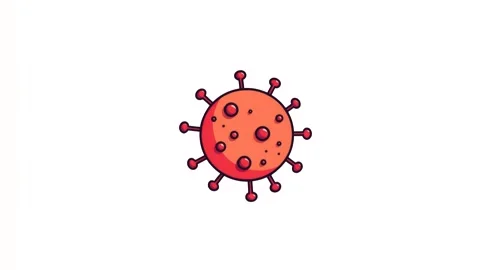 4k icon of red virus isolated on white background. concept of virus Stock Footage 287566801
