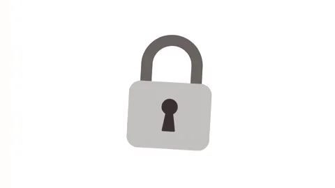 4k icon of silver door lock isolated on white background Stock Footage 289523687