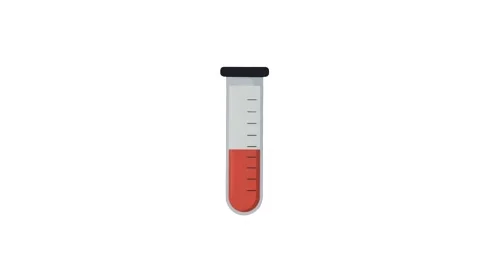 4k icon of test tube with liquid isolated on white background. medicine Stock Footage 287450053