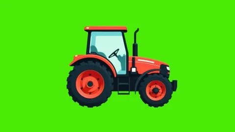 4k icon of tractor isolated on green screen Stock Footage 289196829