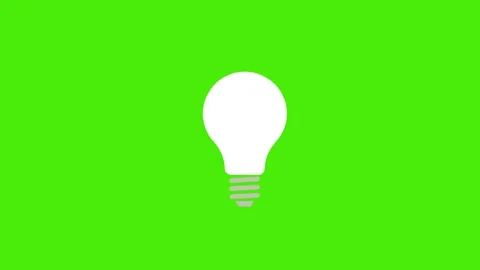 4k icon of white light bulb isolated on green background Stock Footage 288710033