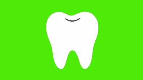 4k icon of white tooth isolated on green screen Stock Footage 288708973