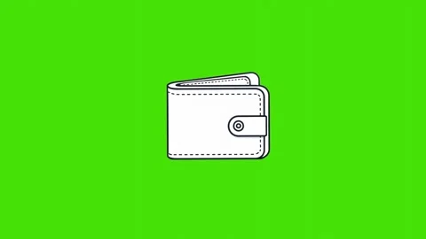 4k icon of white wallet isolated on green screen Stock Footage 289523587