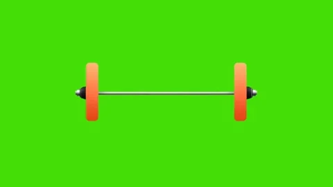 4k icon of wide bench press with orange weights on green screen Stock Footage 289197729