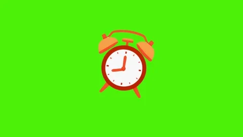 4k icon of a working alarm clock isolated on a green screen Stock Footage 287998426
