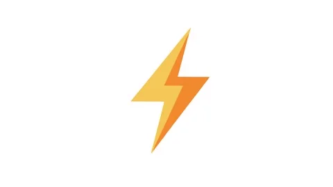 4k icon of yellow lightning isolated on white background. high voltage Stock Footage 287346266