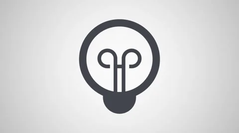 4K - Idea light bulb icon symbol round logo Stock Footage 61516261