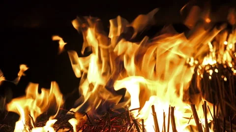 4K igniting fire isolated. Alpha matte from black background. UHD stock video Stock-Footage 47257509