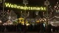 4k Illuminated Christmas market entrance panning shot 4k or 4k+ Resolution