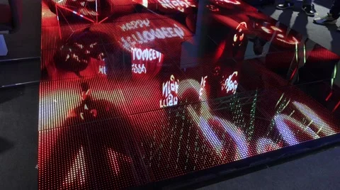 4k Illuminated dance floor and lighting installation exhibition Stock Footage 51804189