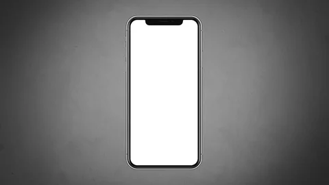 4K Illustration of Modern Fullscreen Smartphone, Mobile Design Grey Gradient Stock Footage 83342409
