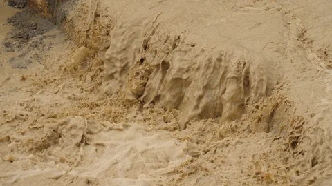 4K Impressive cascade of runoff water caused by torrential rains. Stock Footage 98211159