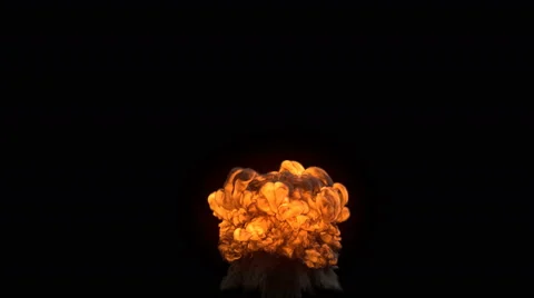 4K impressive huge explosion isolated on black Stock Footage 42464509