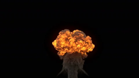 4K impressive huge explosion isolated on black Stock Footage 42464514