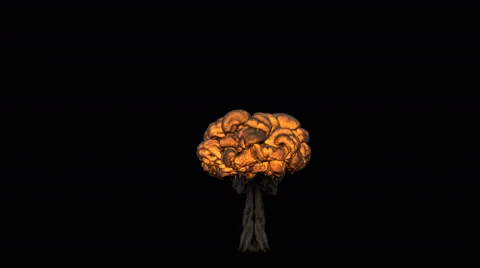 4K impressive huge explosion isolated on black Stock Footage 42741914