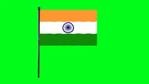 4K India Flag is waving in green screen. | Stock Video | Pond5