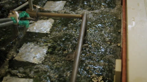 4K Industrial Electroplating Tank Bubbling Solution, Metal Surface Treatment Stock Footage 294683555