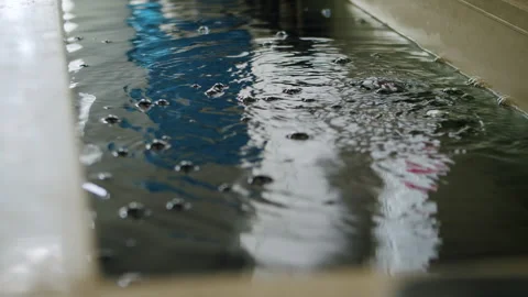 4K Industrial Plating Bath with Rippling Water, Electroplating Metal Finishing Stock Footage 294683775