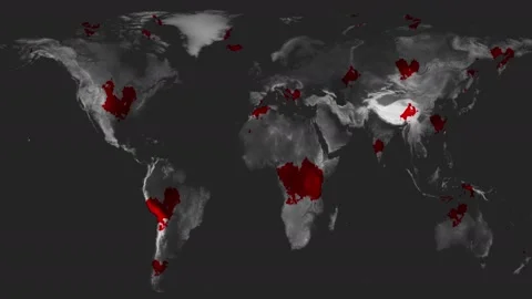 4k Infected Global Map of the World v2 Vidéo 148030120