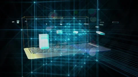 4K Information Computing Technology Background 3D Rendering Stock Footage 301641500
