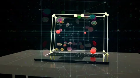 4K Information Computing Technology Bubbles 3D Rendering Stock Footage 301641089