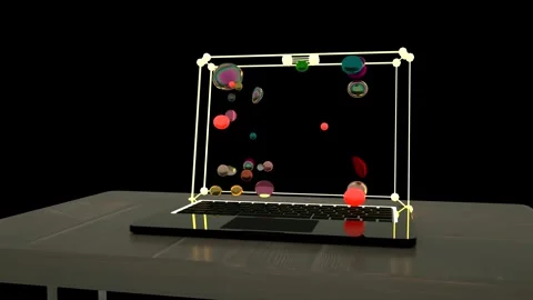 4K Information Computing Technology Bubbles 3D Rendering Stock Footage 301642853
