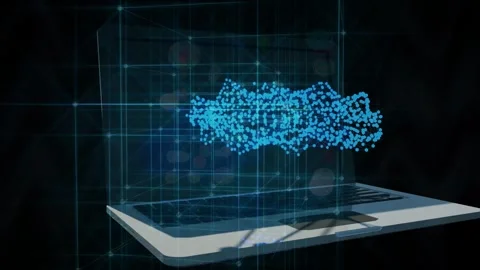 4K Information Laptop Technology Background 3D Rendering Stock Footage 301641402
