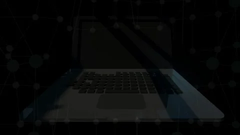 4K Information Laptop Technology Background 3D Rendering Stock Footage 301641644