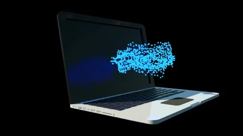 4K Information Laptop Technology Background 3D Rendering Stock Footage 301642954