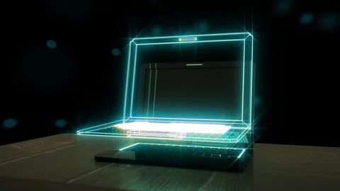 4K Information Laptop Technology Background 3D Rendering Stock Footage 301643028