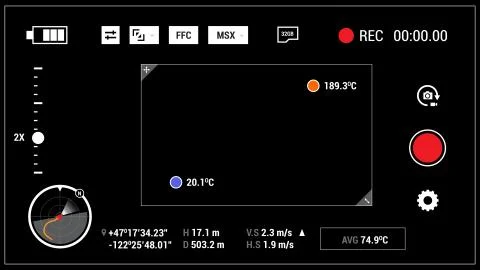 4k infrared camera viewfinder background with UI. Widescreen illustration Stock Illustration