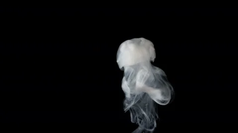 4K, Ink in water like a big smoke column from an explosion on black background Stock Footage