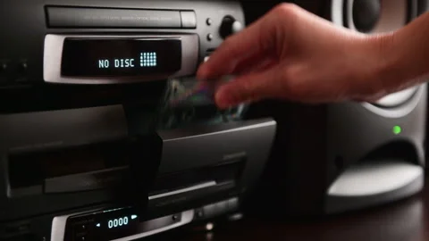 4K Insert and play cassette tape from vintage stereo Stock Footage 289175925