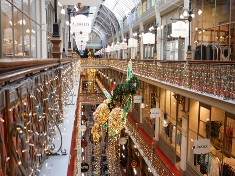 4k Inside the Sydney strand arcade shopping mall Stock Footage 83434832