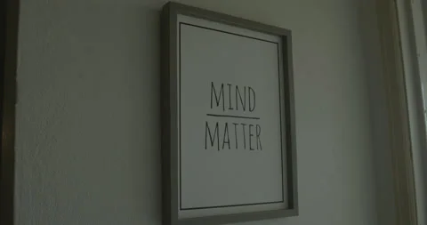 4K Inspirational frame on wall Mind over Matter 01 Stock Footage 149385351