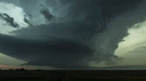 4K Intense Supercell Thunderstorm Time-lapse Stock Footage 52596142