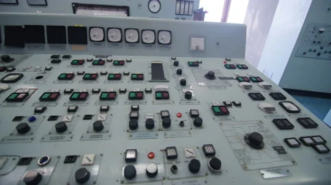 4K Interior view of system control panel in power plant control room. No people. Vidéo 63310237