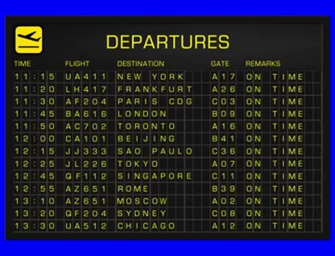 4K International Airport Timetable All Flights Get Cancelled Departure FULLPACK Stock Footage