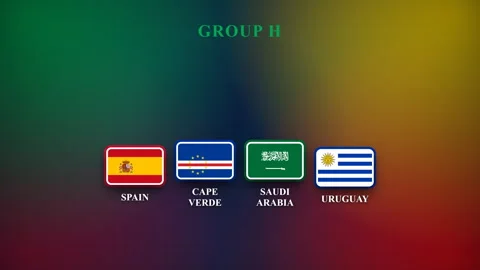 4K International Soccer Team Classification National Flags Panel Stock Footage 336648617