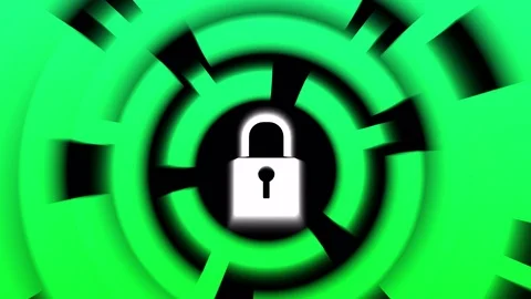 4k internet connection tunnel with Digital Padlock Cyber Security at the center Stock Footage 69788900