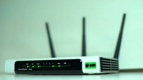 4K Internet Router Wireless Lights Blinking Stock Footage 75613900