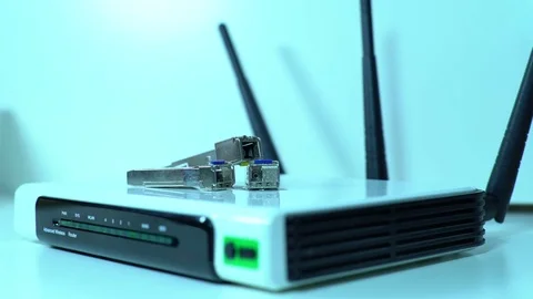 4K Internet Router Wireless Lights Blinking Stock Footage 75613955