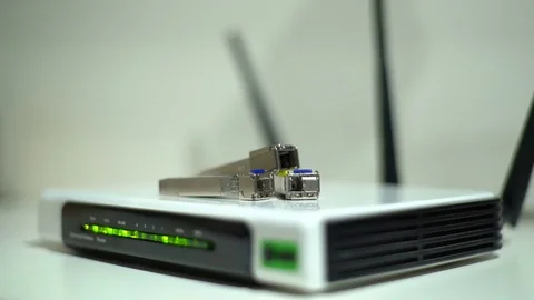 4K Internet Router Wireless Lights Blinking 스톡 동영상 75613975