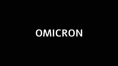 4K. Intro - Omicron. Glitch screen saver with text Omicron for news and Stock Footage 166386204
